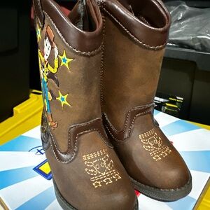 Size 5 Disney Brown Toy Story Cowboy Boots with box
